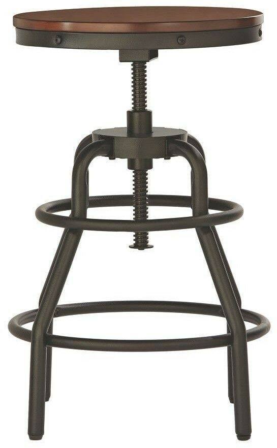Home Decorators Collection Industrial Mansard Adjustable Height Black Bar Stool