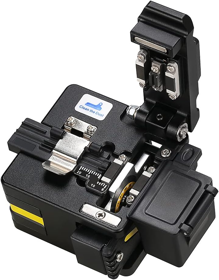 YICIZOL High Precision Fiber Cleaver with 24 Surface Blade and 3 in 1 Fiber Holder Manual Return Knife FTTH Tool (Golden)