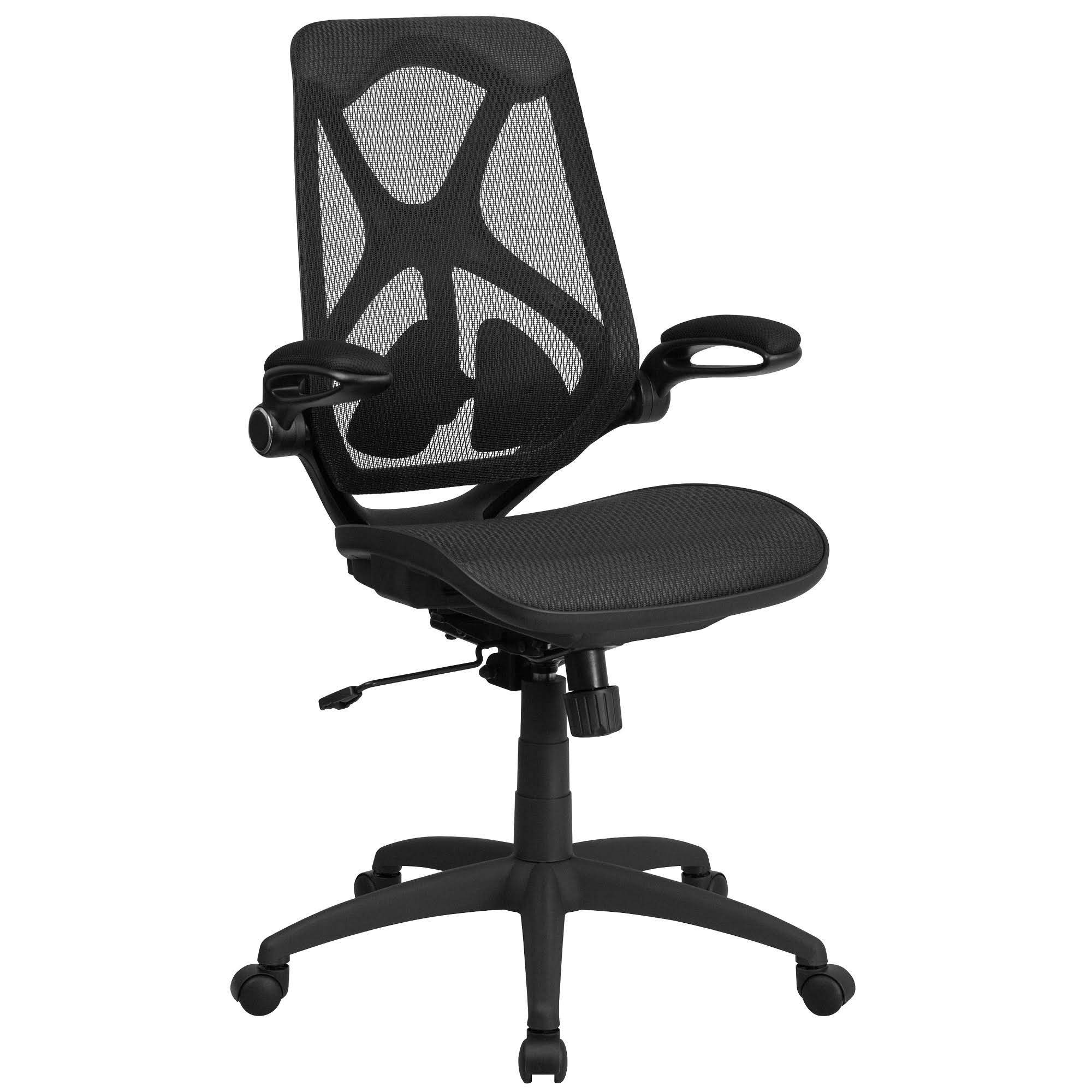 3.5' Black Mesh Transparent High Back Swivel Office Chair with Adjustable Lumbar