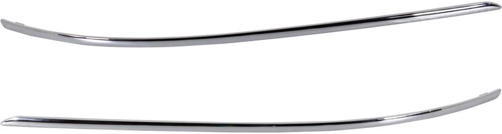 For Mercedes-Benz C230 / C250 / C350 / C300 Bumper Trim 2008-2011 Driver and Passenger Side Pair/Set | Rear | Molding | Primed | Outer Impact Strip | MB1158109 + MB1159109 | 2048850921 + 2048851021