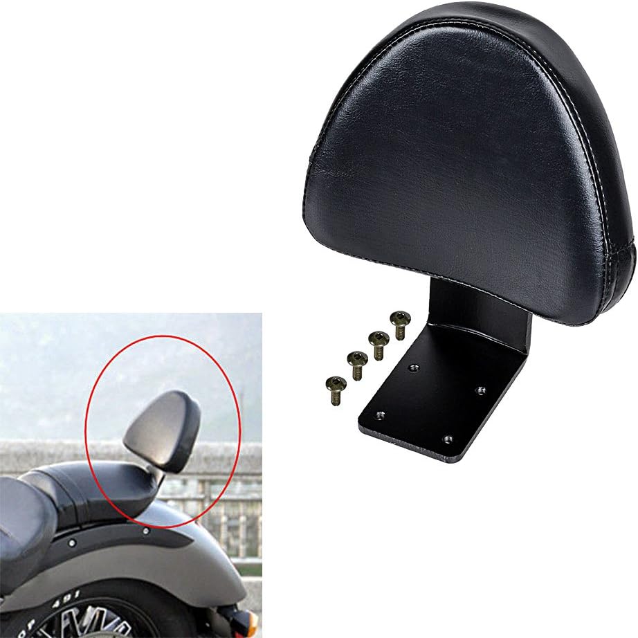 AstraDepot Black Synthetic Leather Rear Passenger Backrest Kit Compatible with Victory High-Ball Zach Ness Kingpin Vegas 8-Ball Cross Country