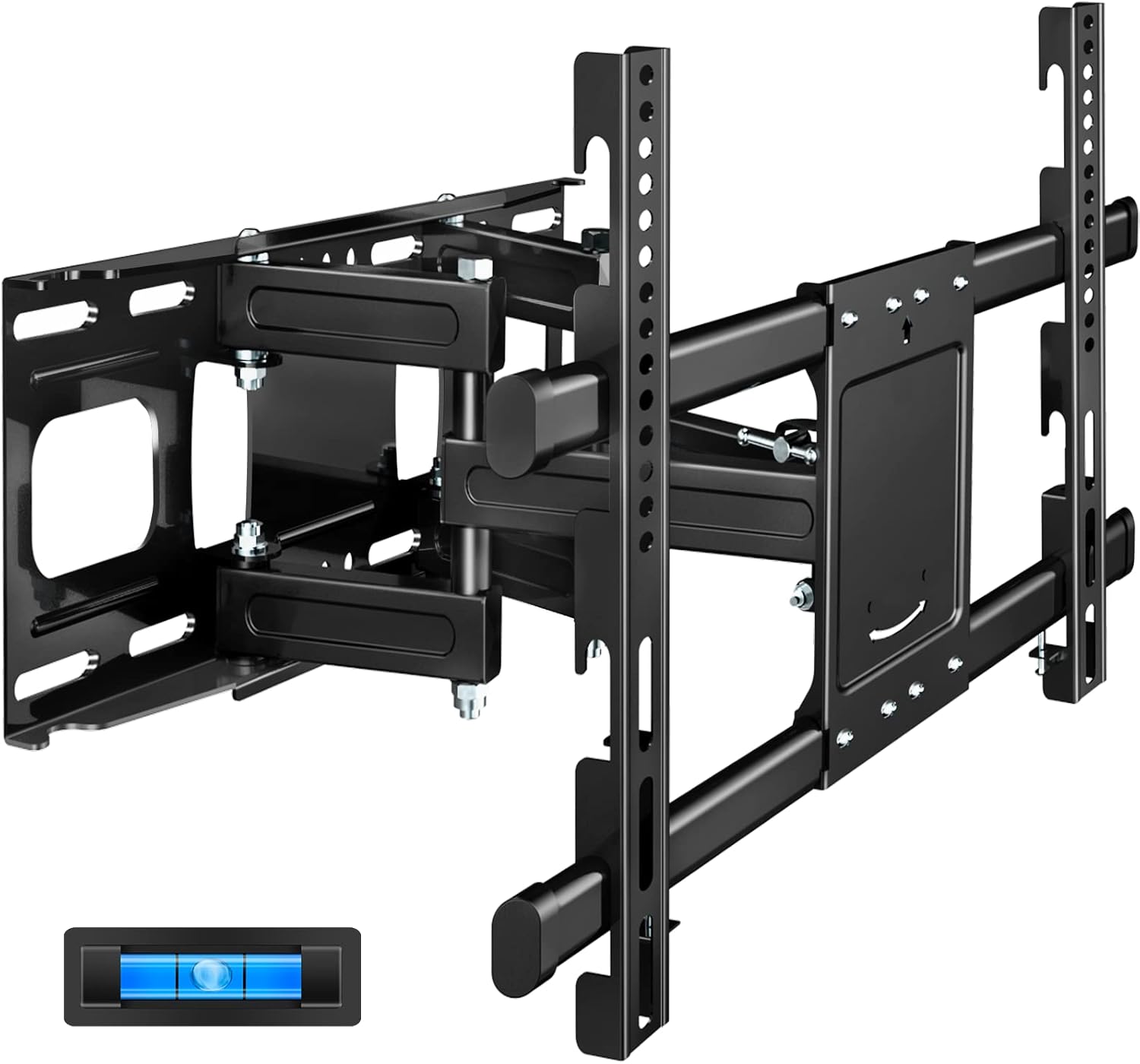 Full Motion TV Wall Mount with Height Setting, JUSTSTONE TV Bracket Fits Most 37-75 Inch LED Flat&Curved TVs,Articulating Swivel Tilt Dual Arms Extension Max VESA 600x400mm and Holds up to 121 LBS Pack of 2