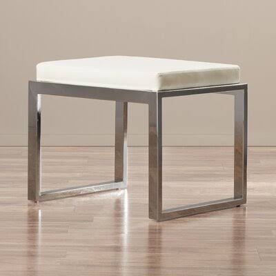 Mercury Row Chagnon Metal Accent Stool Seat Color: White