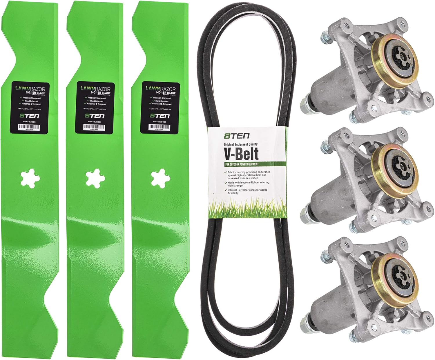 8TEN Deck Rebuild Kit for Husqvarna 54 inch 2254 2254XP Garden Tractor Blade Spindle Belt