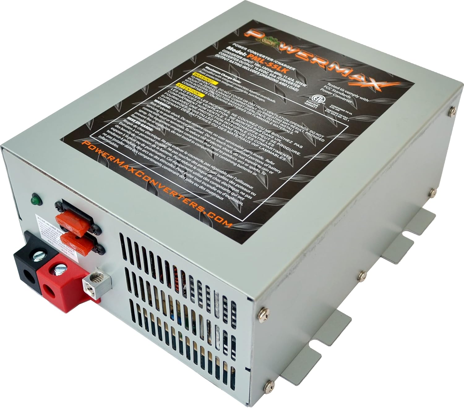 Powermax PM4 75A 110V AC to 12V DC 75 Amp Power Converter with Built-in 4 Stage Smart Battery Charger