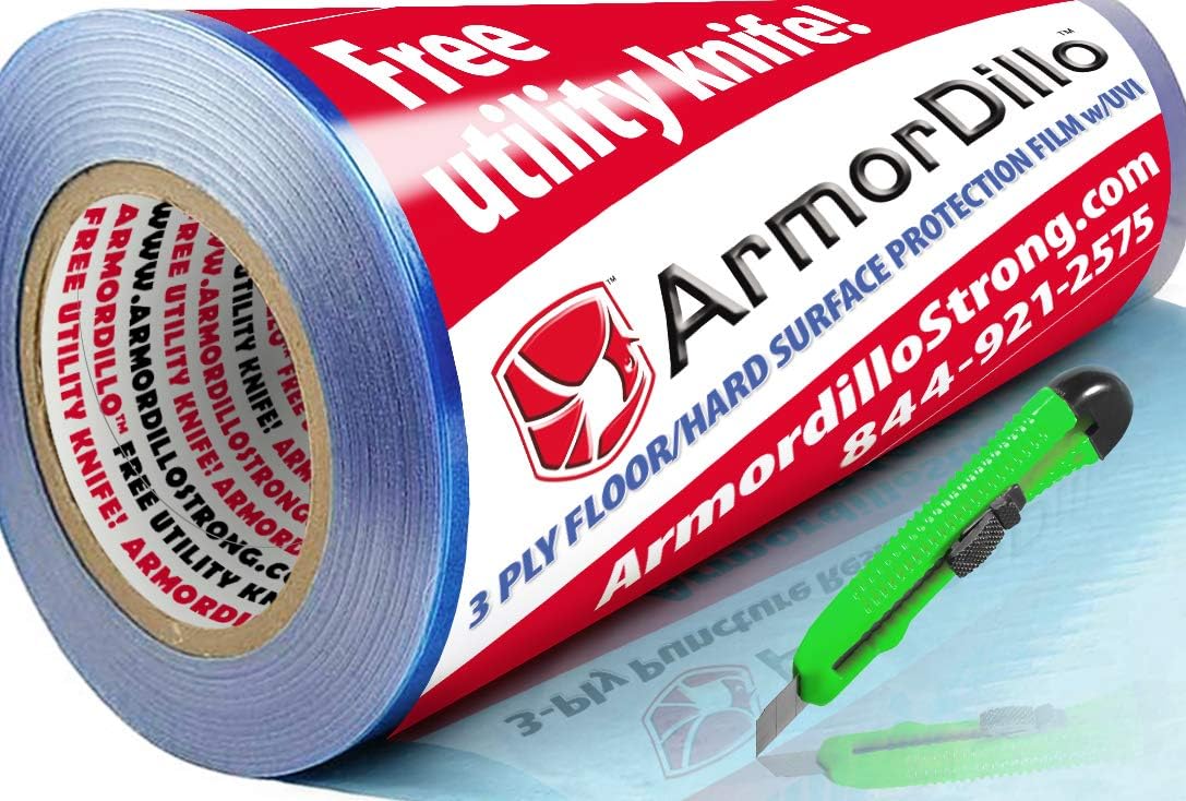 New 3-Ply! ArmorDillo Strong Easy to Use Hardwood Floor, Hard Surface Protection Film (36