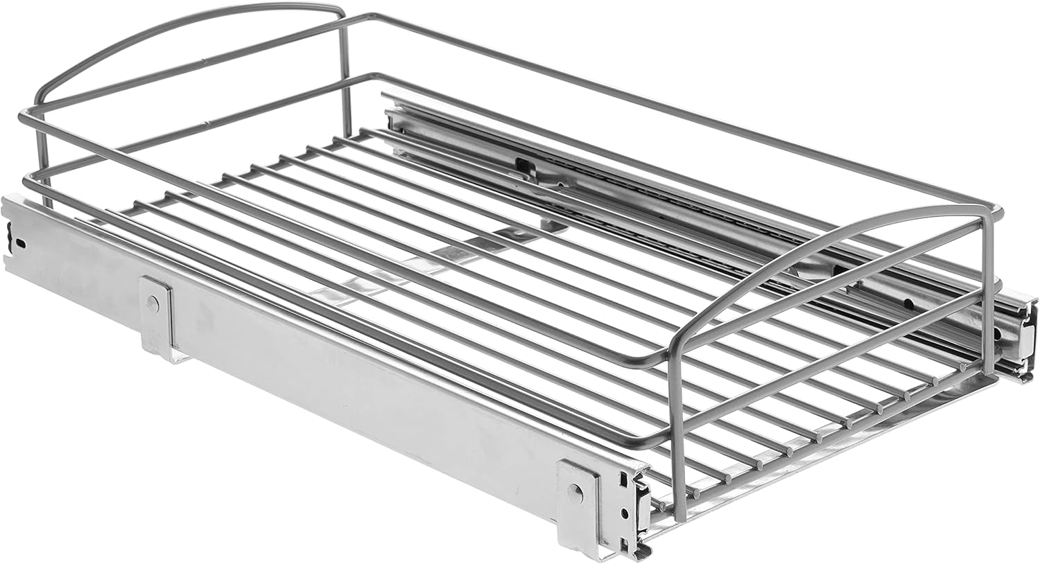 Knape & Vogt Multi-Use Cabinet Organizer, 5.32-Inch by 11.75-Inch by 20-Inch, Frosted Nickel Pack of 2