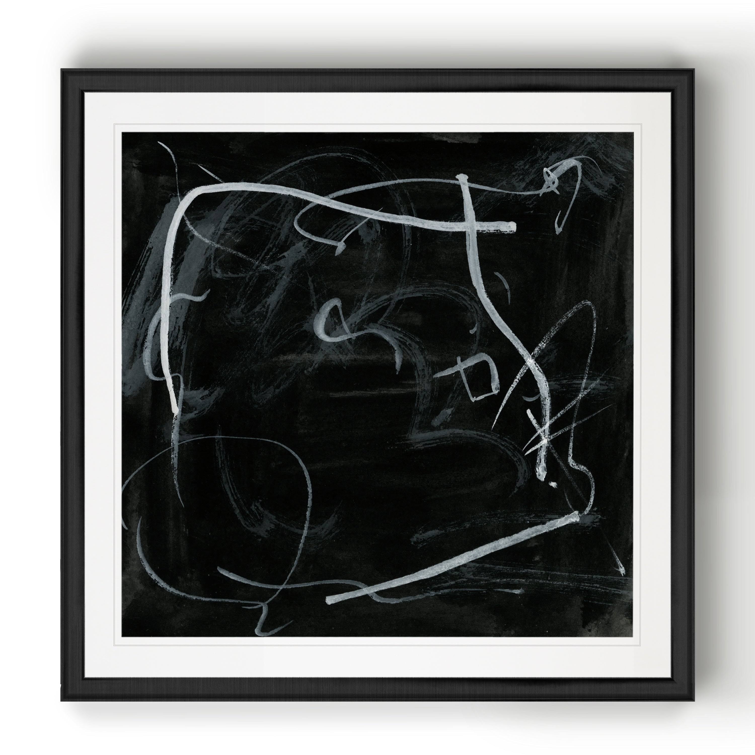 Erase I -Black Framed Print - 18 x 18 Black