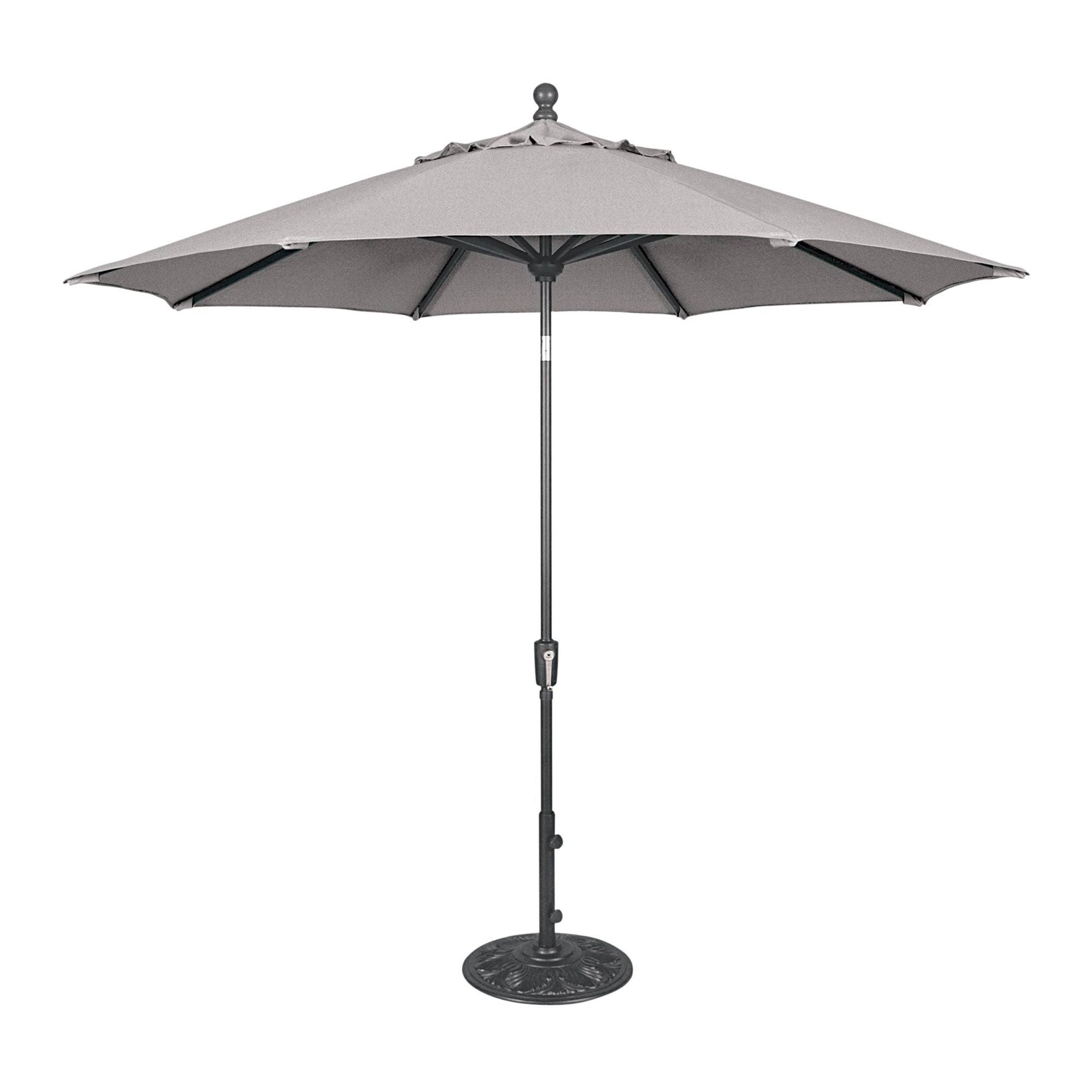 SimplyShade Catalina 9' Octagon Push Button Tilt Umbrella, Anthracite Frame Finish - Black - Sunbrella