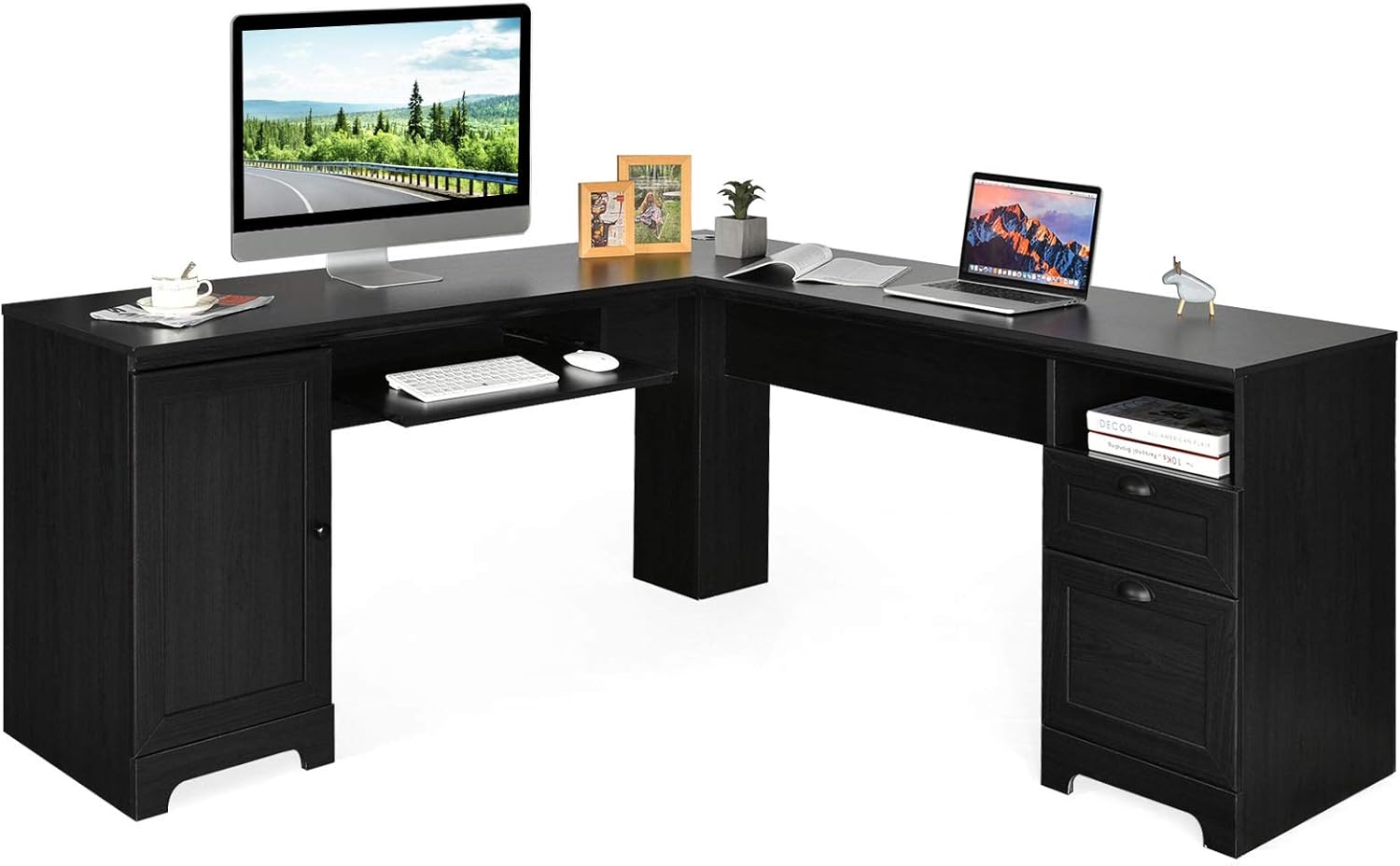 Tangkula L-Shaped Desk, 66