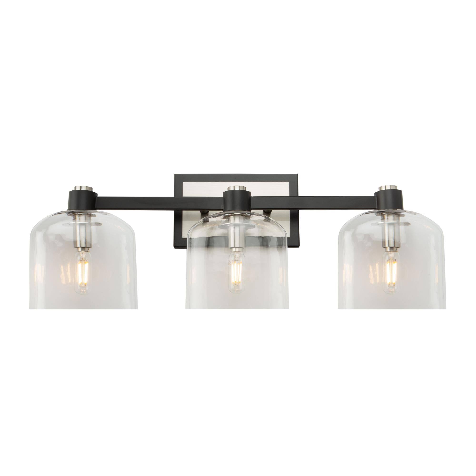Artcraft Lyndon 3 Light Vanity Light - Black and Brushed Nickel - AC11693NB