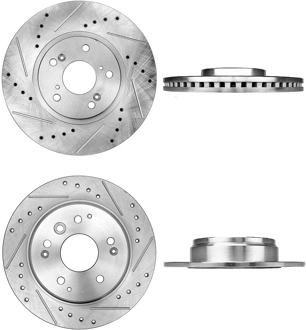Callahan CDS03446 FRONT 299.86mm + REAR 282mm D/S 5 Lug [4] Rotors [ fit 2004 2005 2006 2007 2008 Acura TL ]