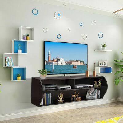 Caselli Floating TV Stand for TVs Up to 48x22 Wade Logan Color: Black