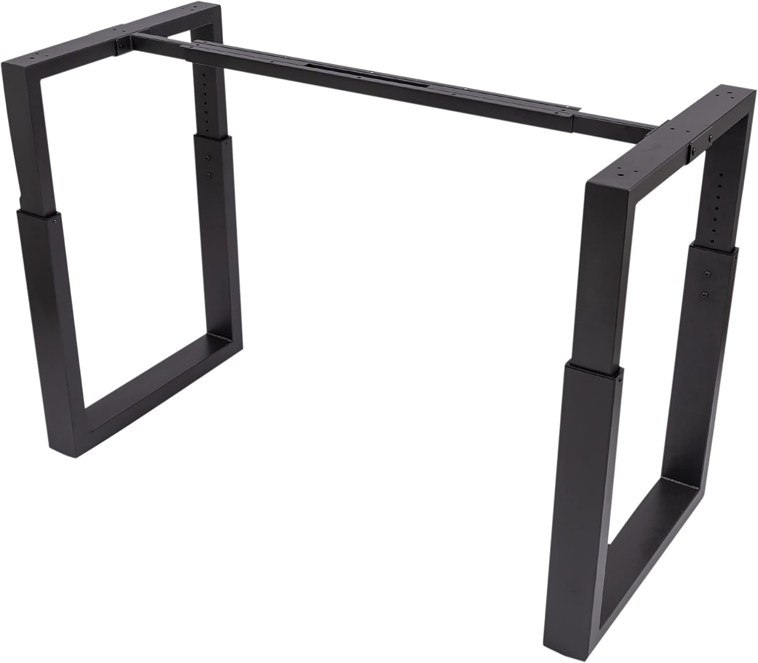 Stand Up Desk Store Solid Wood Manual Height Adjustable Standing Desk Meeting Conference Table (Black Frame/Natural Walnut, 60