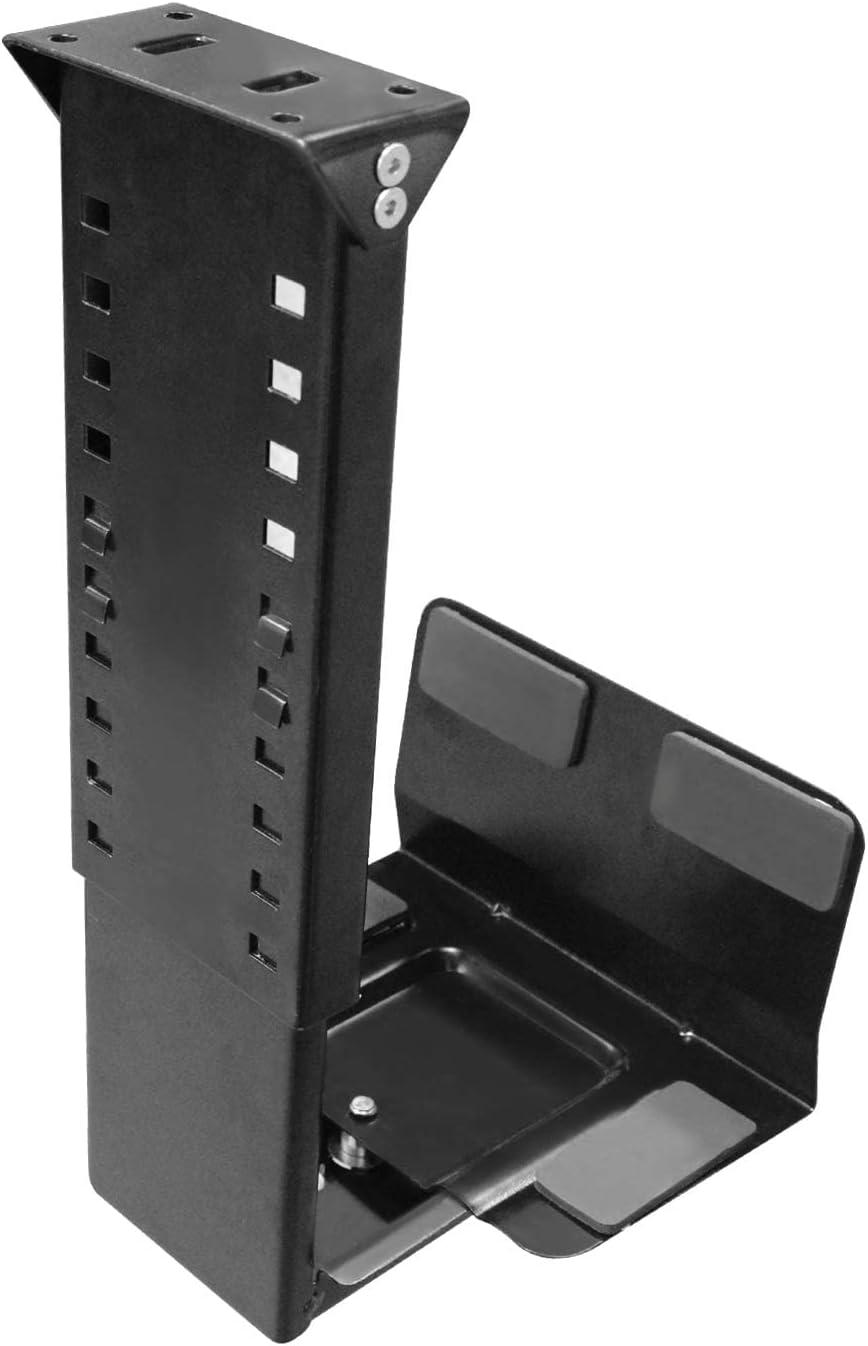 uyoyous CPU Holder Under Desk Mount Adjustable Wall PC Mount Heavy Duty Computer Tower Holder Width Adjust from 5.7