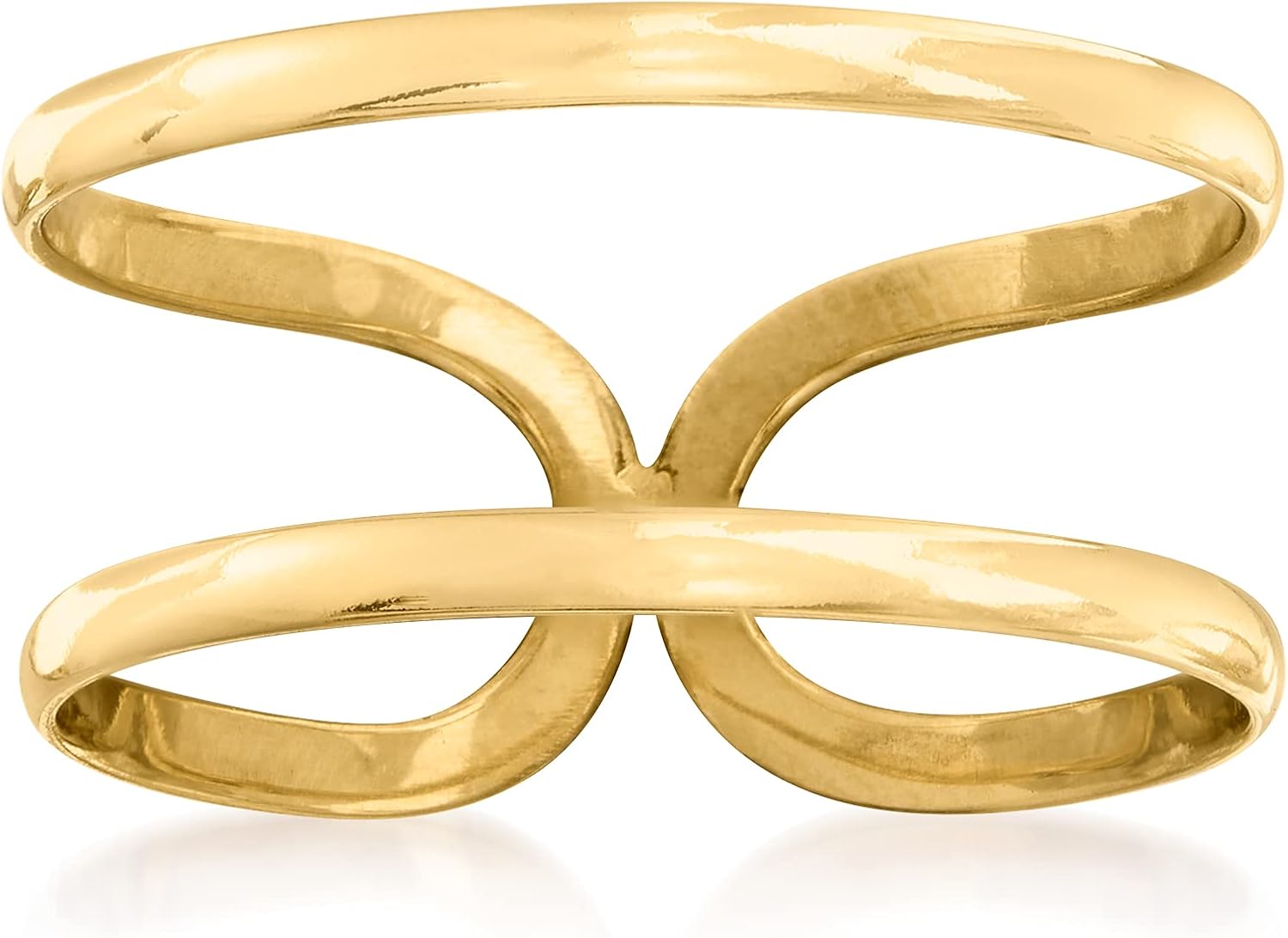 Ross-Simons 14kt Yellow Gold 2-Band Open-Space Ring