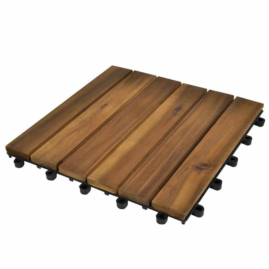 vidaXL Decking Tiles Vertical Pattern 11.8x22x11.8x22 Acacia Set of 20