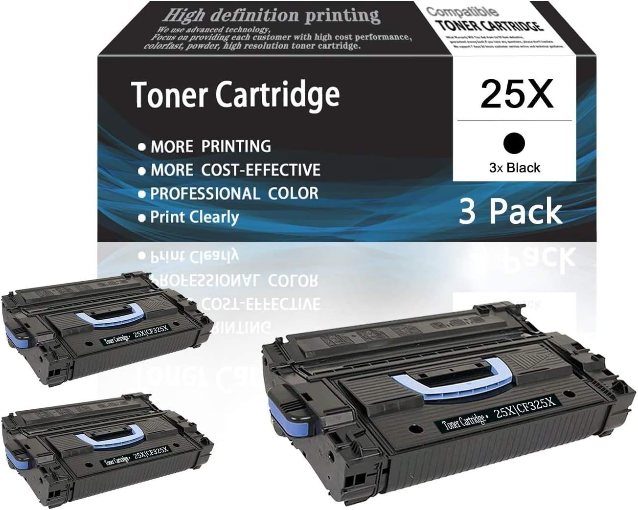 Black 25X | CF325X 3-Pack Toner Cartridge&nbsp;Compatible&nbsp;for&nbsp;HP&nbsp;Printer M806dn M806x+ M830z M830z+NFC M806 M830 M830 Printers Toner Cartridge,Sold by AcToner.