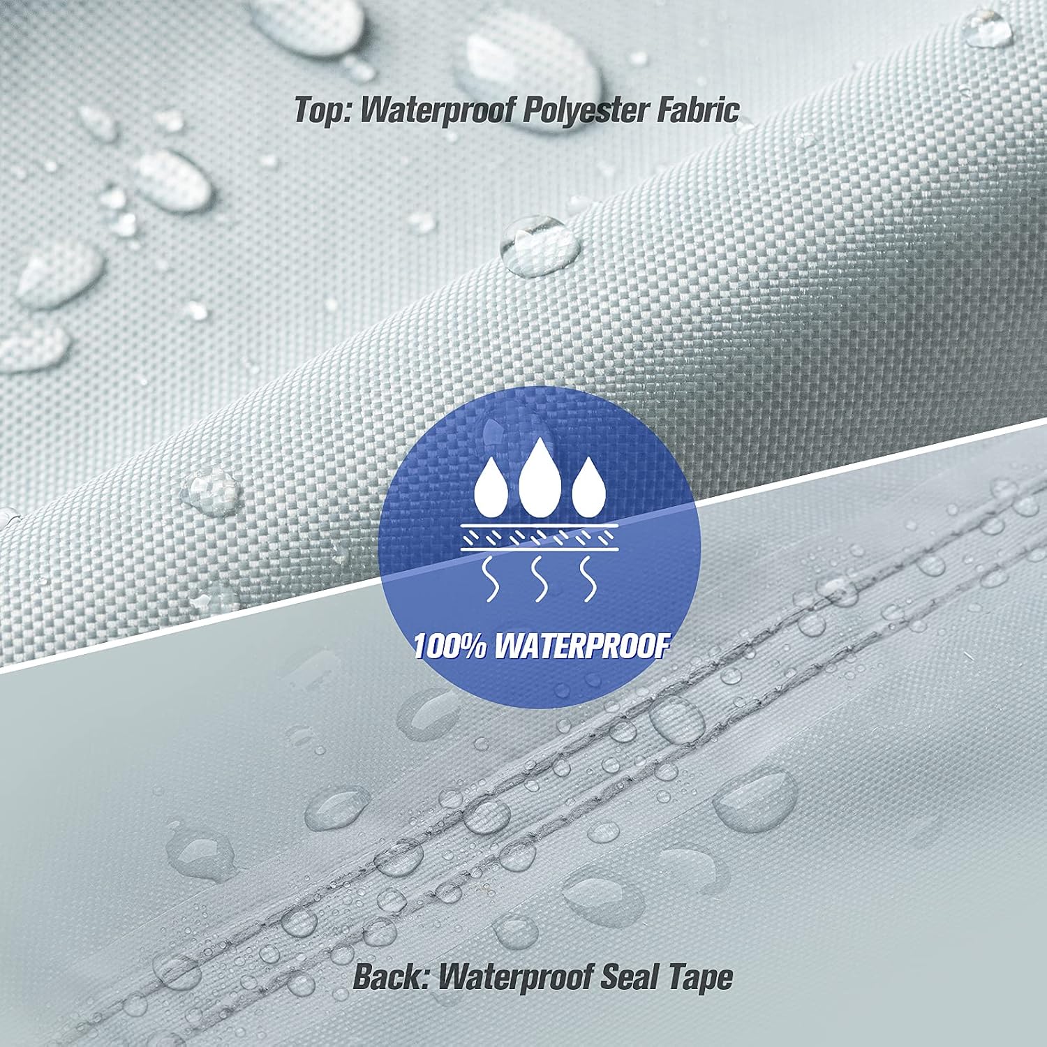 Boat Cover, Heavy Duty 420D Waterproof Trailerable Runabout Boat Cover Fit V-Hull Tri-Hull Fishing Ski Pro-Style Bass Boat Pack of 2