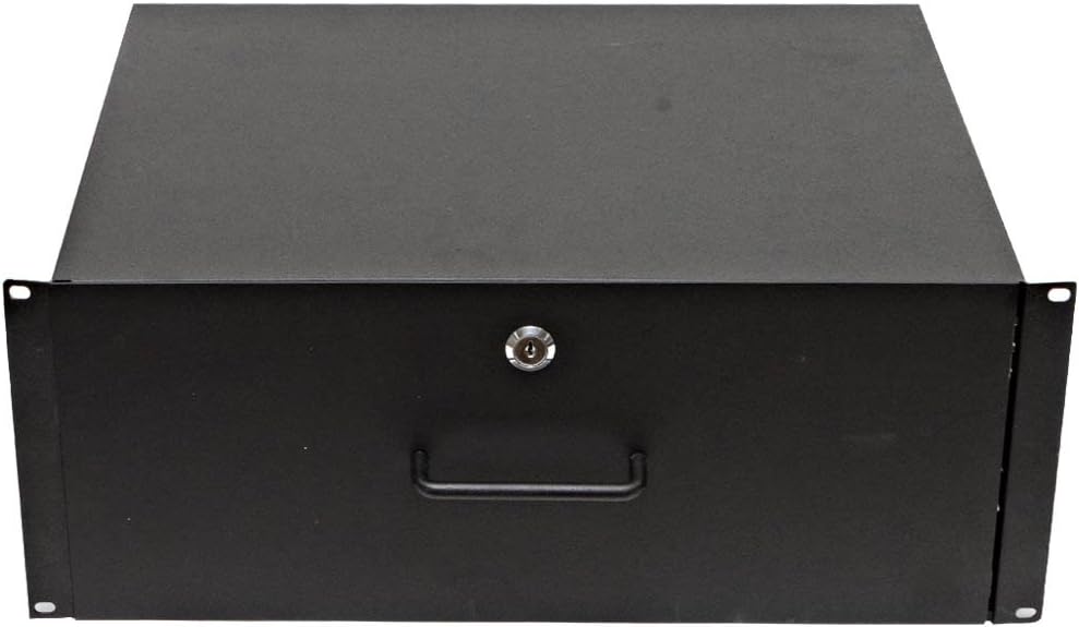 Seismic Audio - NEW 4 SPACE RACK CASE DRAWER with Lock & Key-4 Units 4U