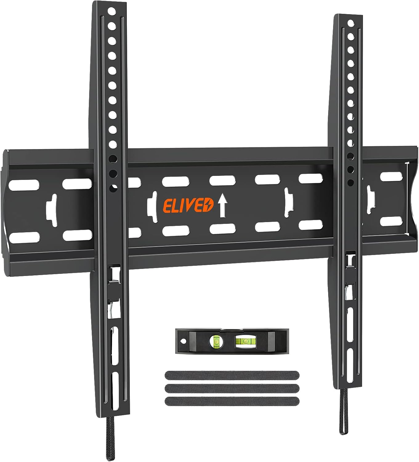 Fixed TV Wall Mount Bracket, Universal TV Mount for Most 26-55 Inch LED, LCD and Plasma Flat Screen TVs, Ultra Slim Mounting Bracket, Max VESA 400x400mm, 99 lbs. Fits 16” Wood Studs. ELIVED