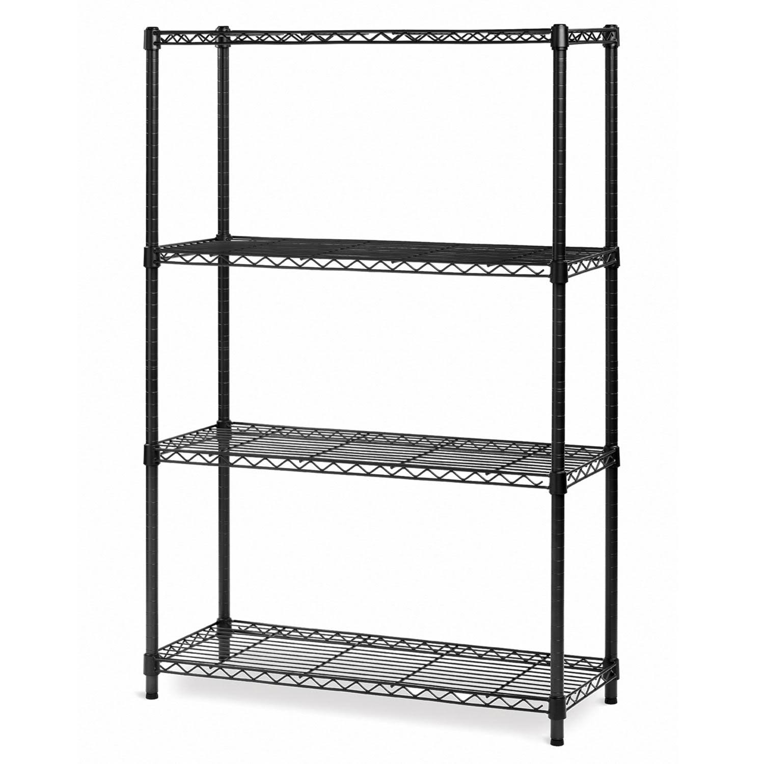 Seville Classics 4-Tier Black Steel Wire Shelving