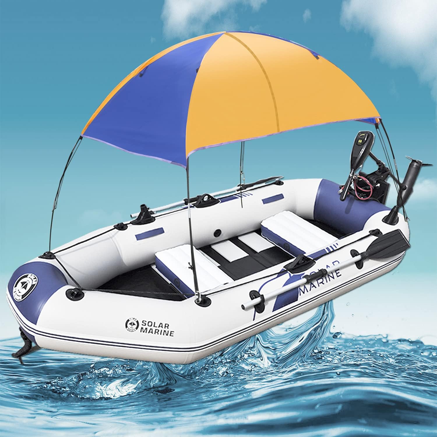 Nisorpa Canopy Sun Shade, Beach Tent Bimini Top Covers, Waterproof Picnic Shade with Mounting Hardware Universal for Inflatable Boat, Beach Tent, Picnic Tent