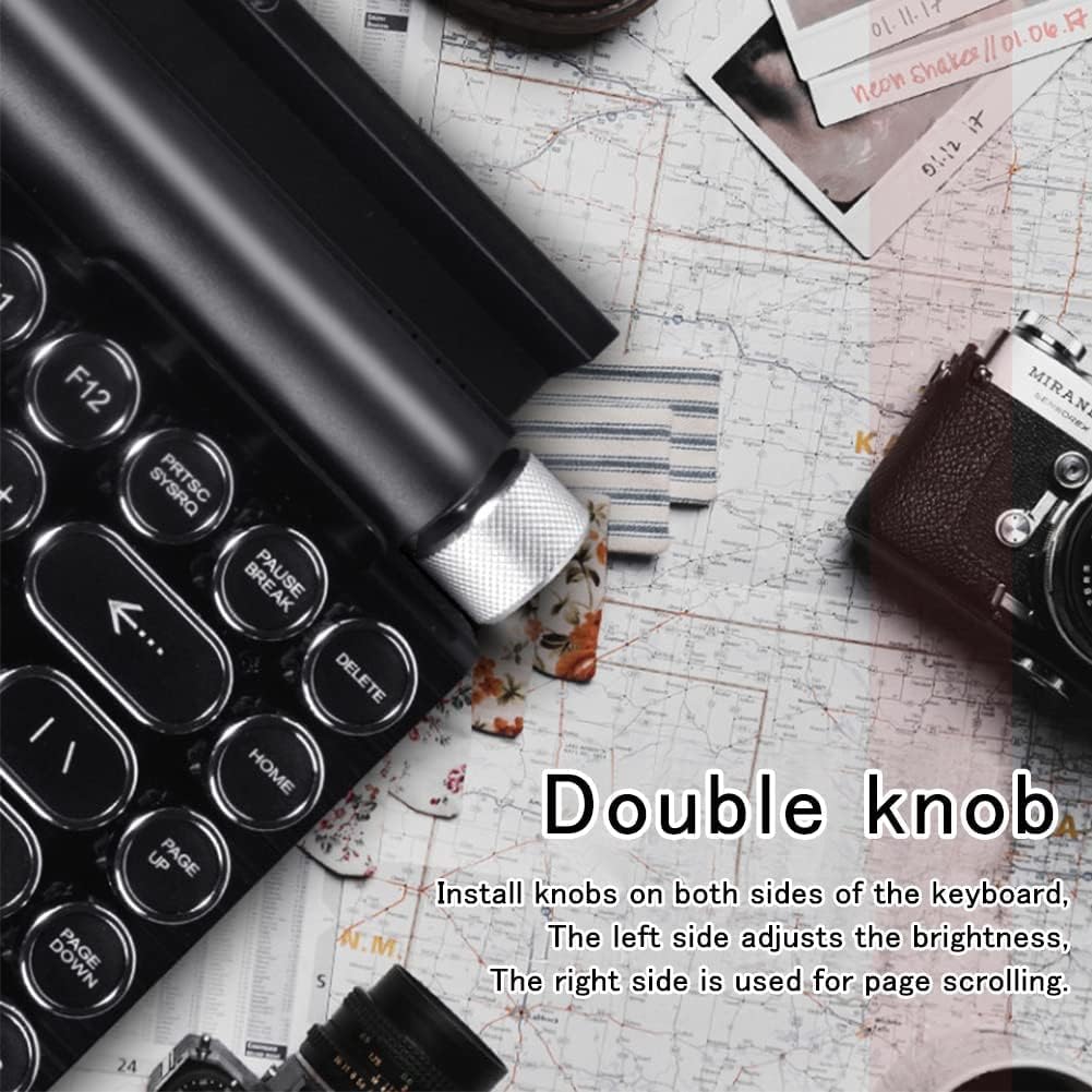 Retro Mechanical Keyboard,Typewriter Style Keyboard,Bluetooth 5.0 Blue Axis Mechanical Keyboard,RGB Backlit Wireless Keyboard,Replaceable Axis Design,for Desktop Computers/Laptops Mac/ipad