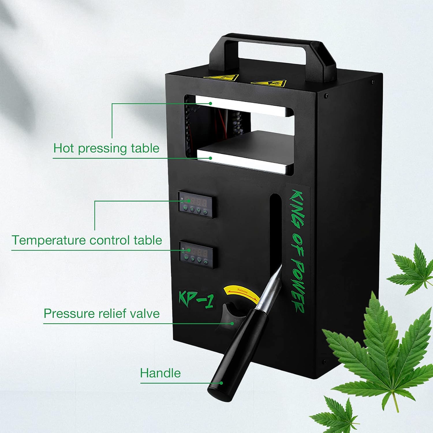 4Ton Hydraulic Heat Press Machine, 600W Heat Press w/Temp Control, Portable Heating Tool w/ 4.5 Inch Dual Heated Plate