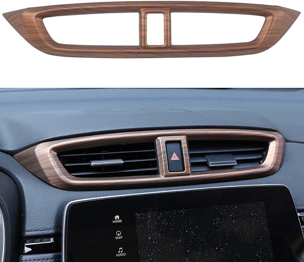 Pursuestar for Honda CRV CR-V 2017 2018 2019 2020 2021 Peach Wood Air Vent Trim Central Consoles Wind Outlet Panel Dashboard Stickers Car Interior Accessories Sticker Frame Moulding