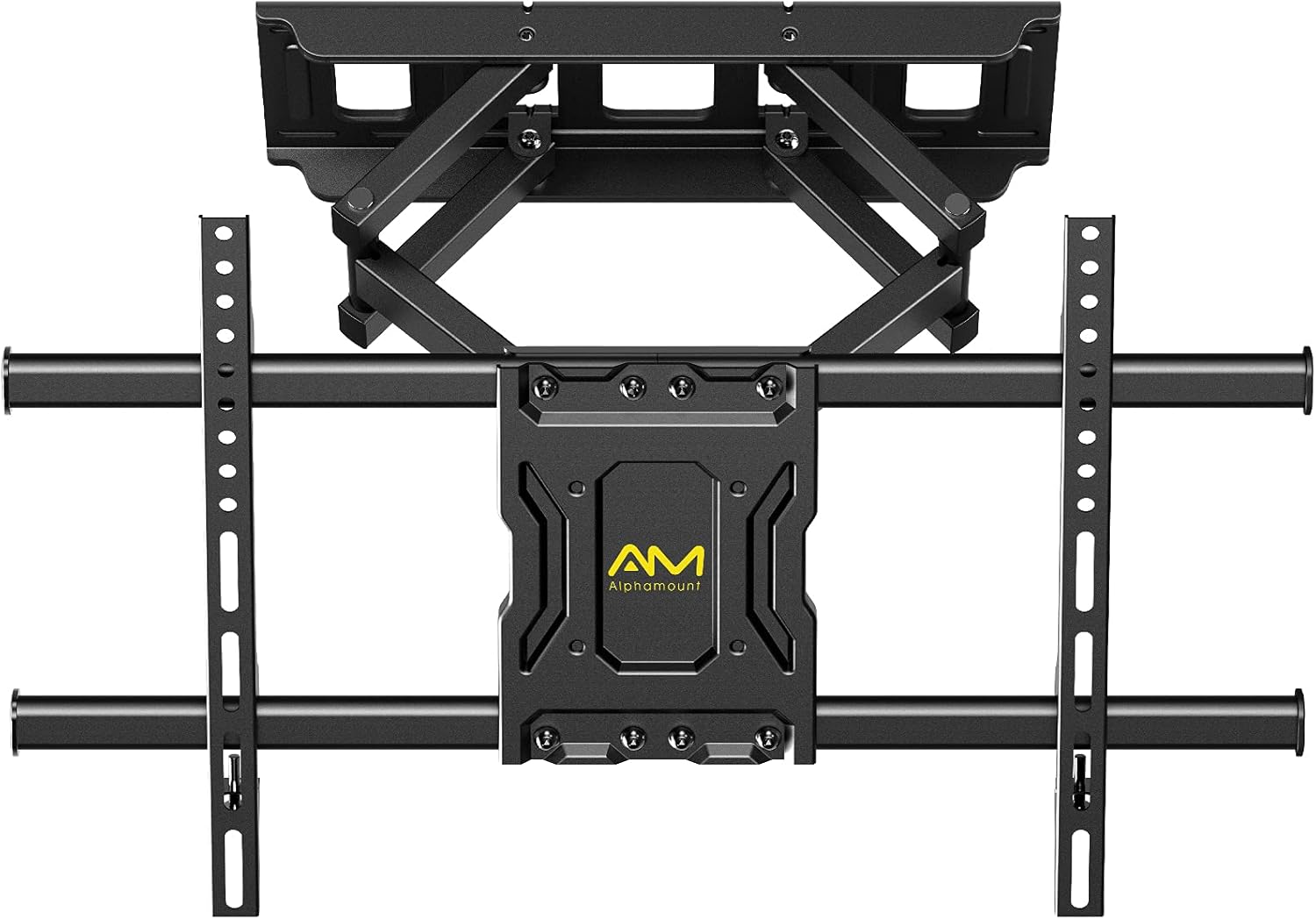 AM alphamount Full Motion TV Wall Mount Bracket for 37-75 inch TVs- Dual Articulating Arms Swivel Extend Tilt- Max VESA 600x400mm, Fits 12