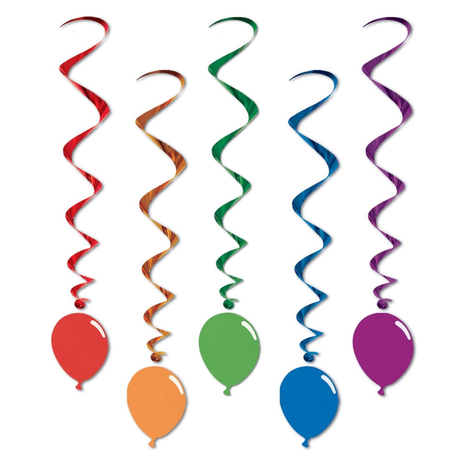 Club Pack of 30 Fun and Exciting Multi Color Celebration Balloon Whirl Hanging Decorations 39x22