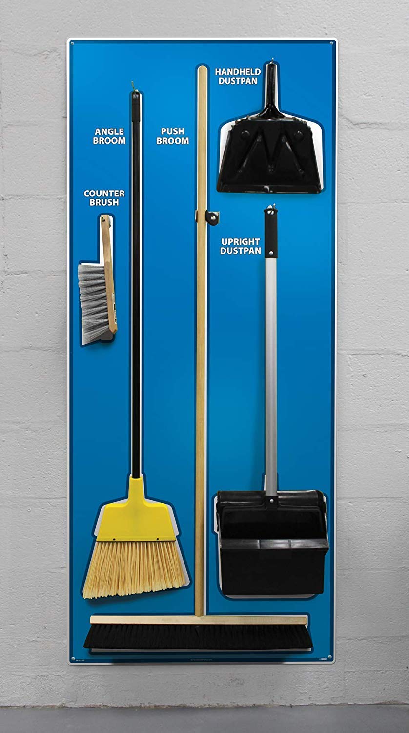 NMC SBK105ACP 5S Janitorial Shadow Board, RED/Black, 68