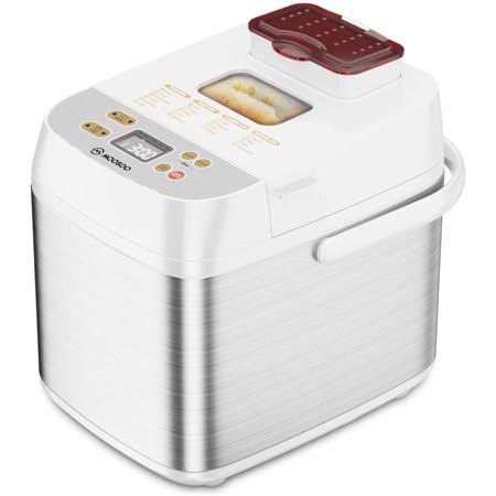 Moosoo Bread Maker Stainless Steel Bread Machine LED Display with Automatic Nut Dispenser 19 Settings MB70