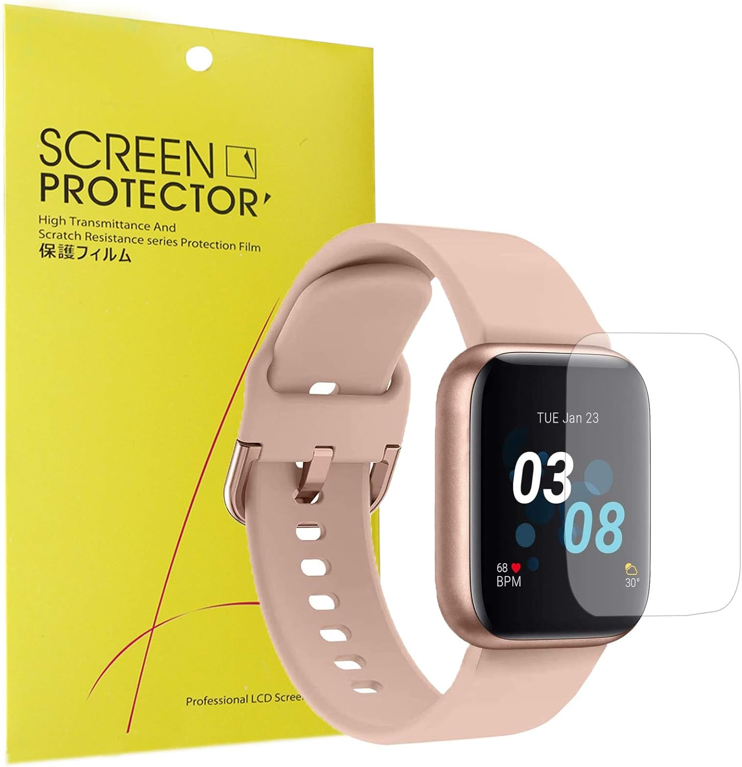 Compatible for iTouch Air 3 40mm Screen Protector, Youkei [6 Pack] Full Coverage PET Clear Film Compatible for iTouch Air 3 40mm Smartwatch (6 pack)