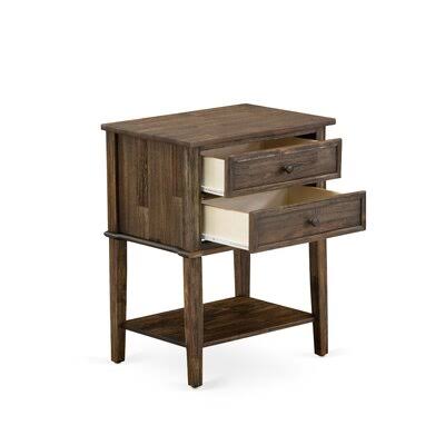 Forand Solid Wood 2 - Drawer End Table Lark Manor Color: Distressed Jacobean