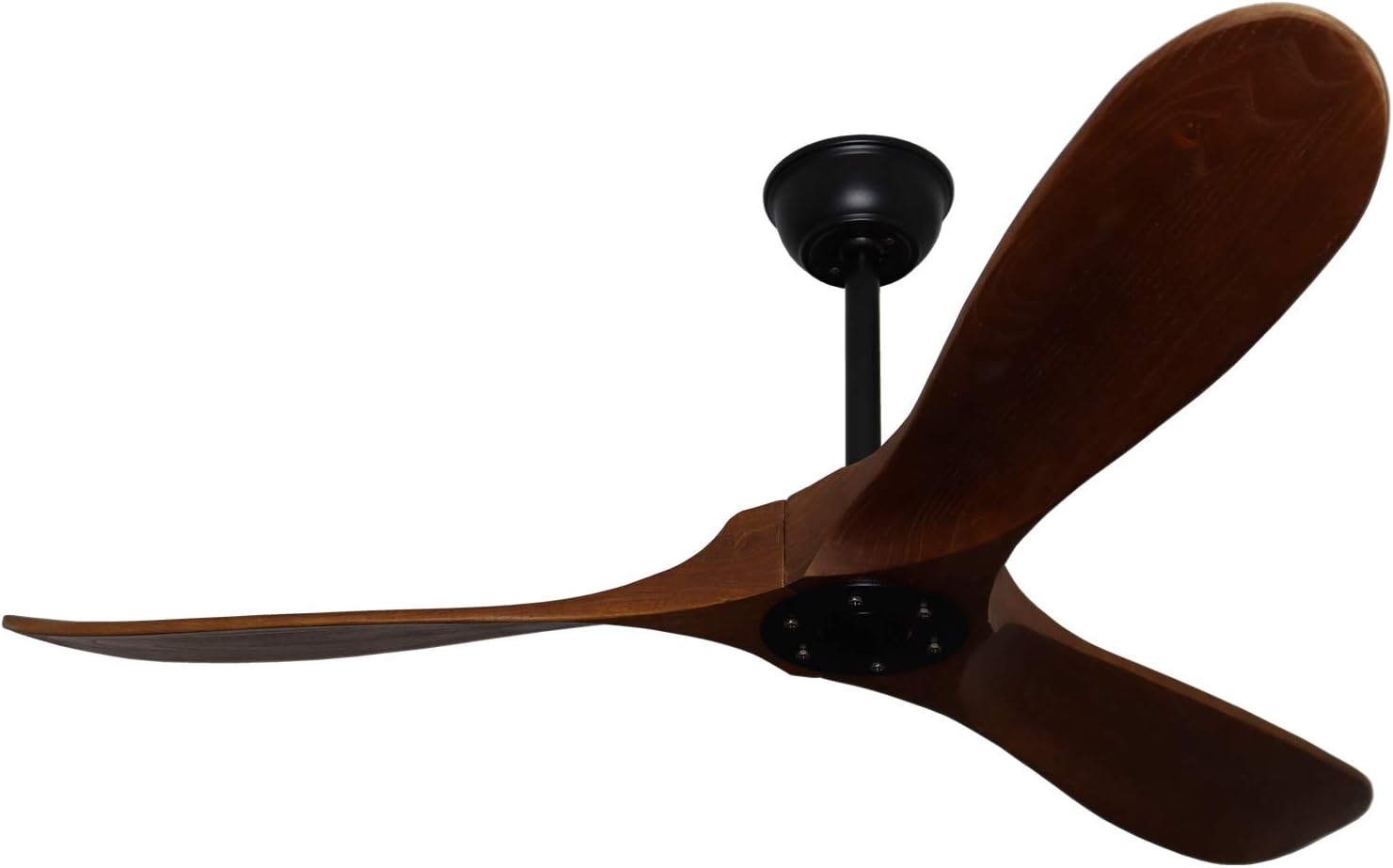 Goozegg 70-inch Outdoor Ceiling Fan with Remote, Energy Efficient DC Motor, 3 Balsa Wood Blades, Dark Walnut Black