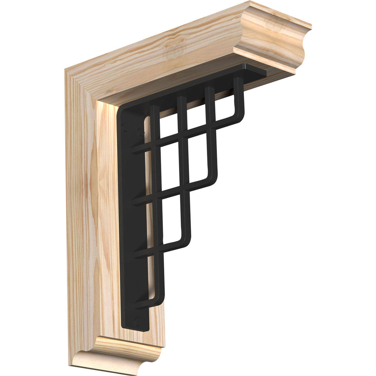 3 1/2 inchw x 11 1/2 inchd x 14 inchh Diane Traditional Ironcrest Smooth BRACKET, Douglas Fir (1 1/2 inchw x 7 1/2 inchd x 10 in