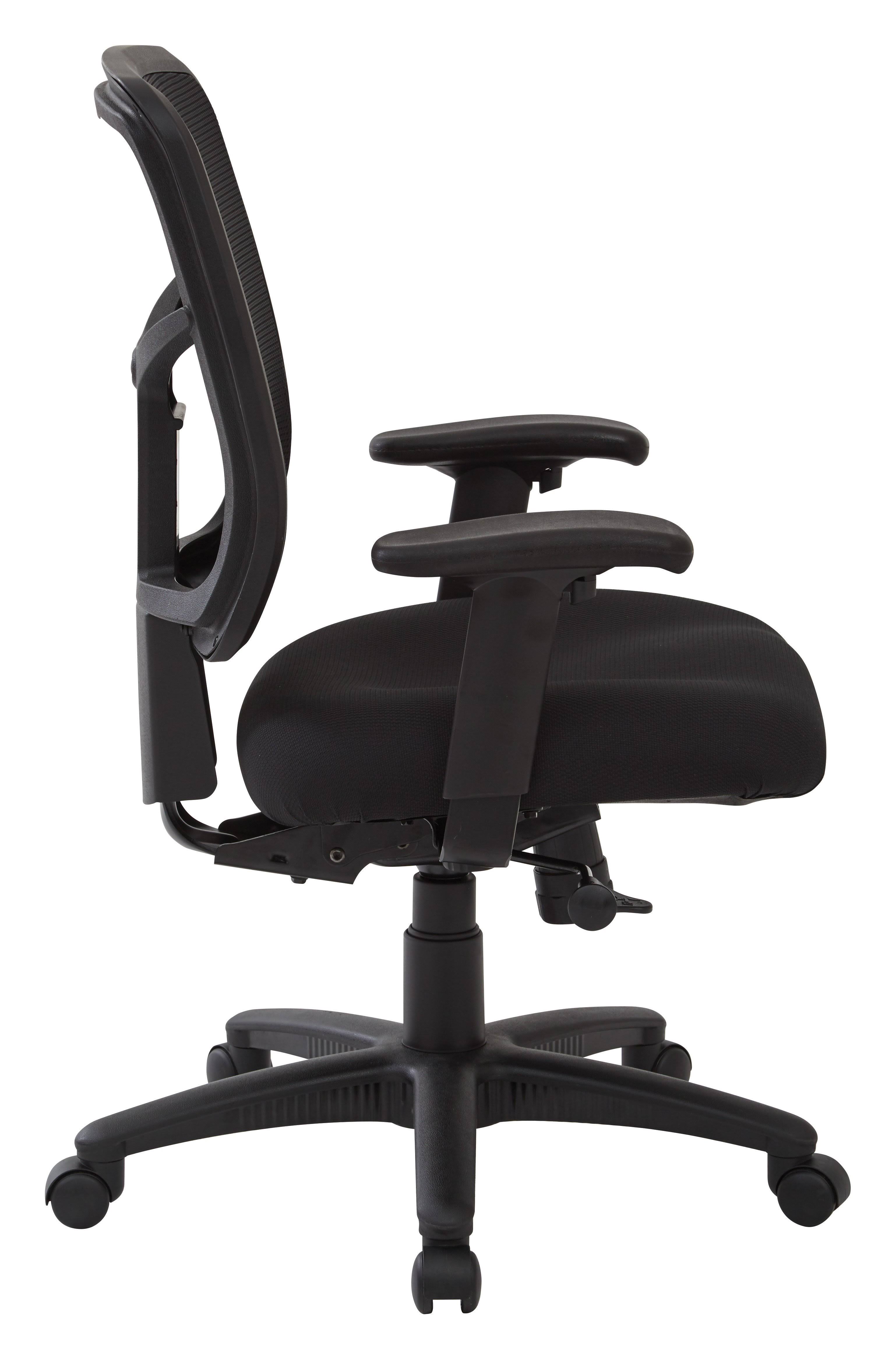 Work Smart 2-1 Synchro Tilt Black Mesh Back with Dove Black Fabric Seat Chair