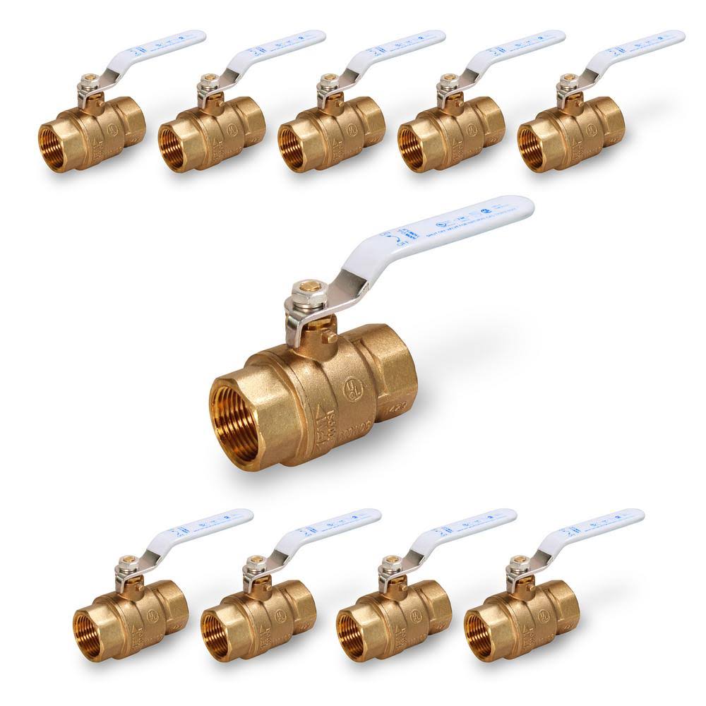 The Plumber's Choice 1/2 in. FIP x 1/2 in. FIP Premium Brass Full Port Ball Valve (10-Pack)