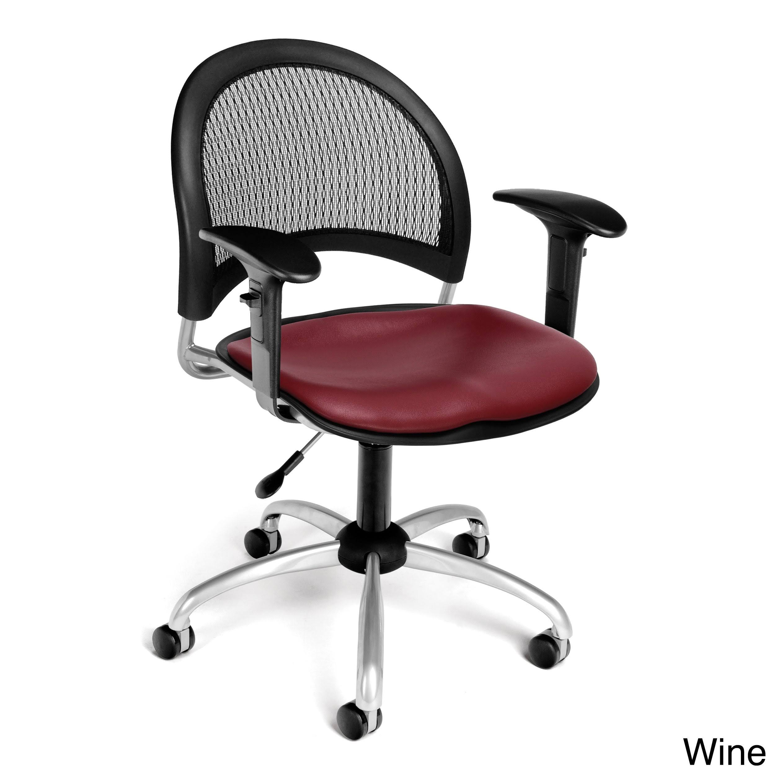 Ofm 336-VAM-AA3-606 Black Moon Swivel Vinyl Chair with Arms