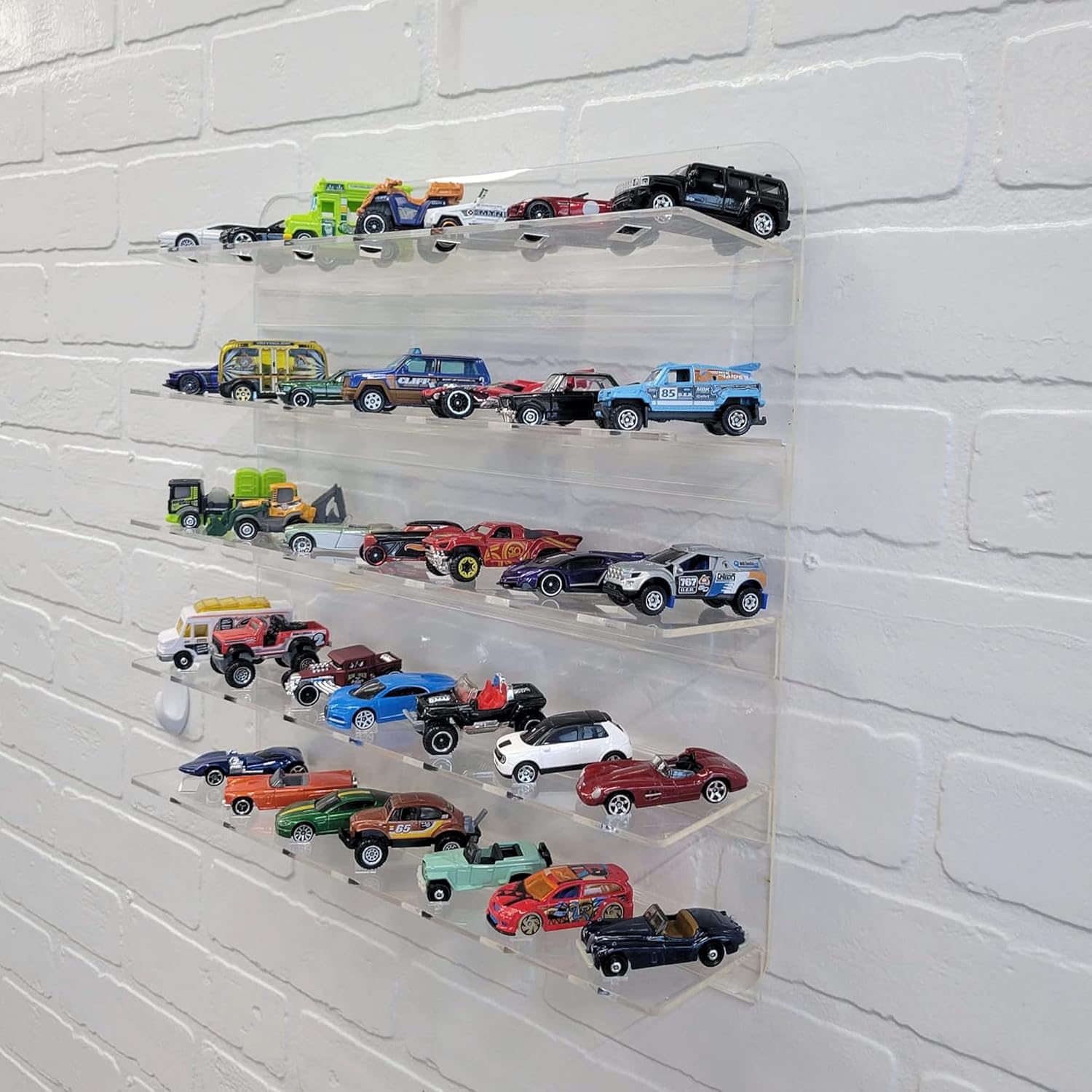 Acrylic Wall Display Case for 35 diecast 1:64 Cars, No Assembly Required, just Hang on Pack of 2