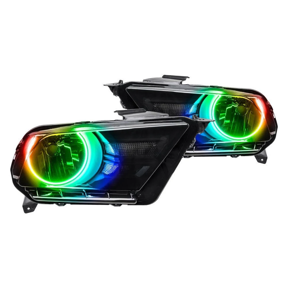 Oracle Lighting 7050-335 Black/Smoke Factory Style Headlights with ColorSHIFT Bluetooth SMD LED Halos Preinstalled