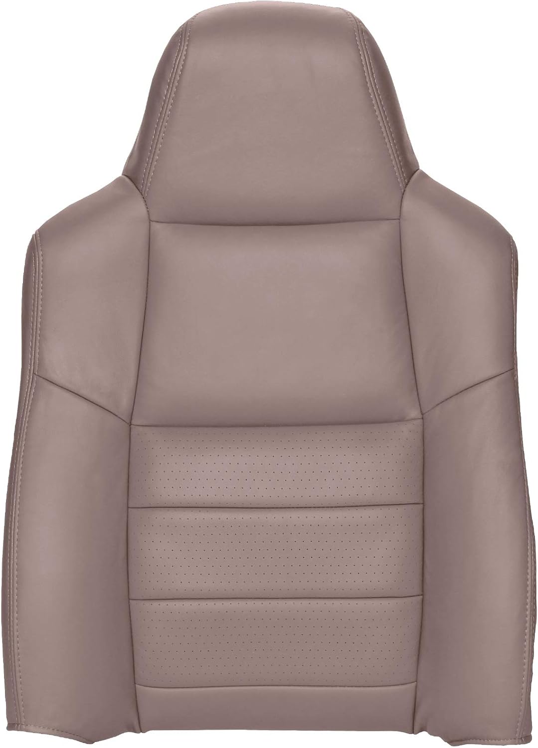 The Seat Shop Driver Top Replacement Perforated Leather Seat Cover - Medium Flint Gray (Compatible with 2002-2007 Ford F250 and F350 Lariat Crew Cab)