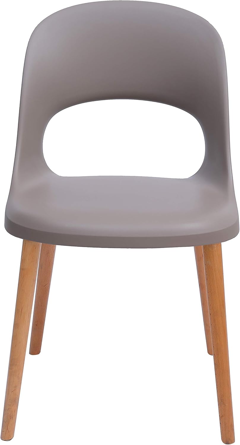 Amazon Brand - Rivet Henrik Modern Open-Back Plastic Dining Chair, Set of 2, 18.5