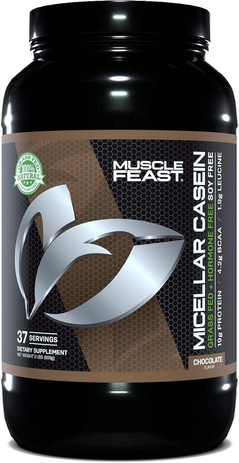 Muscle Feast Micellar Casein Protein, All Natural Pasture Raised Hormone Free Soy Free, Chocolate, 2lb Pack of 2