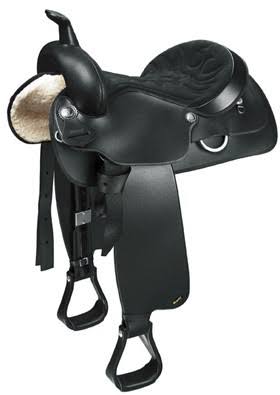 Wintec Semi-QH Synthetic Western Saddle, Black