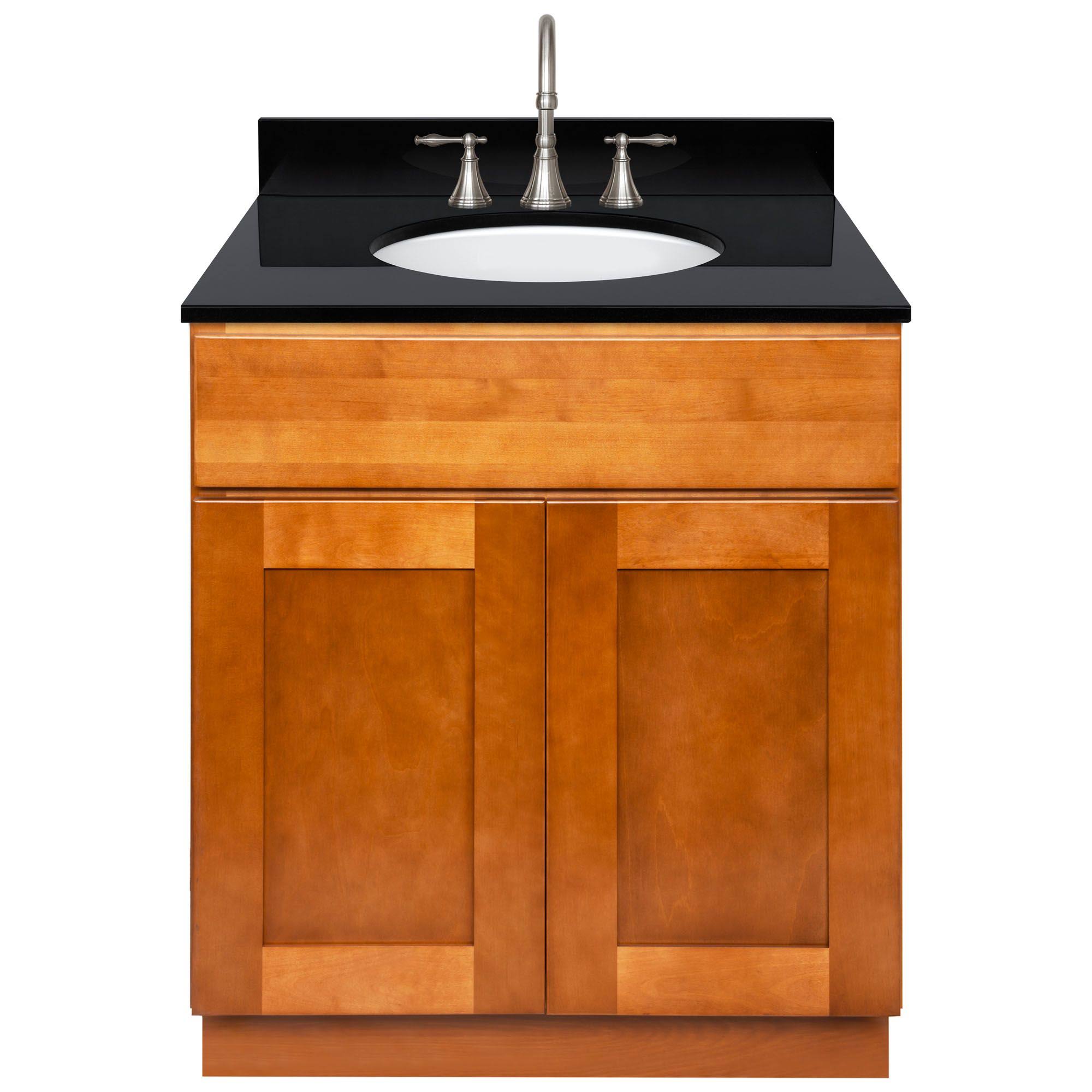 LessCare Newport 31W Vanity and Absolute Black Granite Top with 8 in. Spread and Faucet