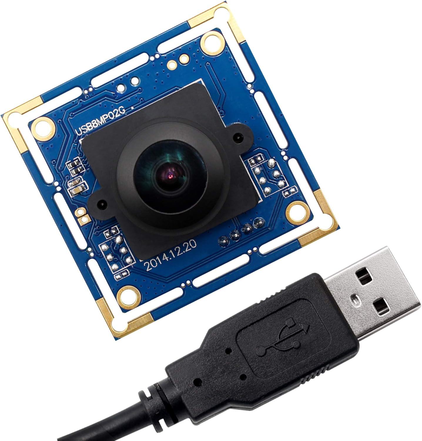 8 MP USB Camera Module with 180 Degree Fisheye Lens Webcam Super HD 3264X2448 Embeded USB Camera for Industrial,USB with Camera for Linux Windows Android Mini Web Cam Plug&Play OTG Supported Webcamera Pack of 2