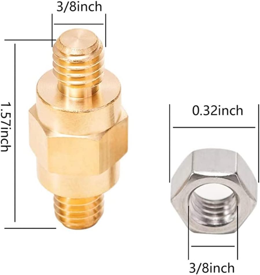 Side Post Battery Terminal Bolt Compatible with GM and Other Accessories to Battery,Standard Battery Post Stud Extender Screws 3/8 16 Stud Bolts,Pack of 2